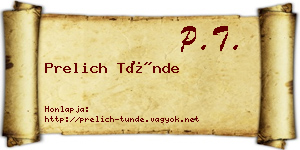 Prelich Tünde névjegykártya